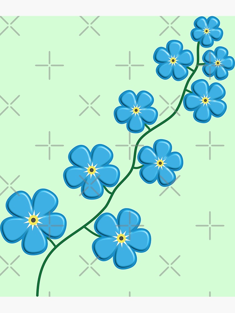 Flower Branch Stem (Mint Green Background Color