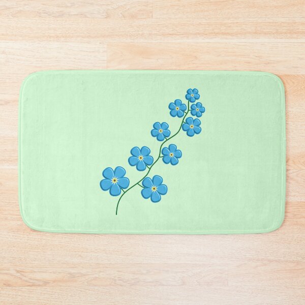 Item preview, Forget-Me-Not Flower Branch Stem (Mint Green Background Color) designed and sold by burbankdesigns.