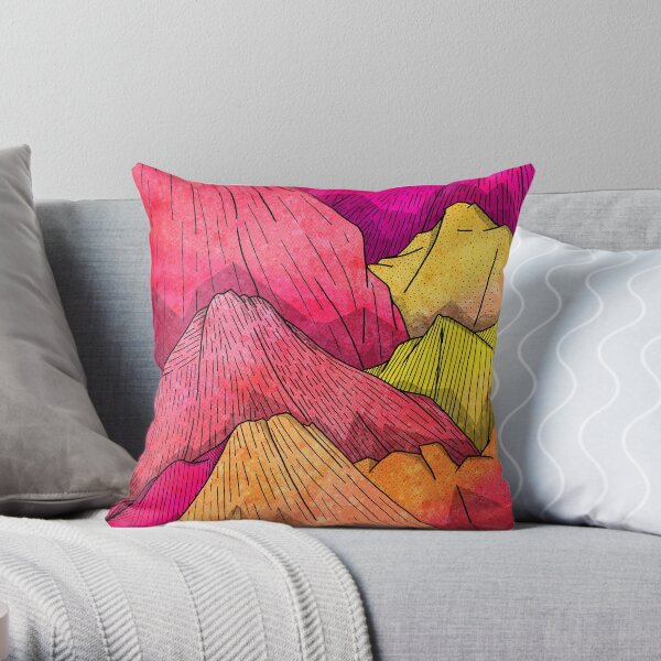 Heat Wave Mountains Throw Pillow