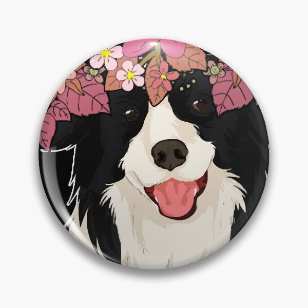 Item preview, Flower Crown Dog Lover Pet Botanical Border Collie  designed and sold by MaryCrespin.