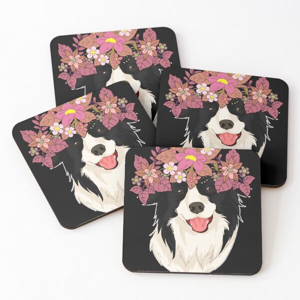 Item preview, Flower Crown Dog Lover Pet Botanical Border Collie  designed and sold by MaryCrespin.