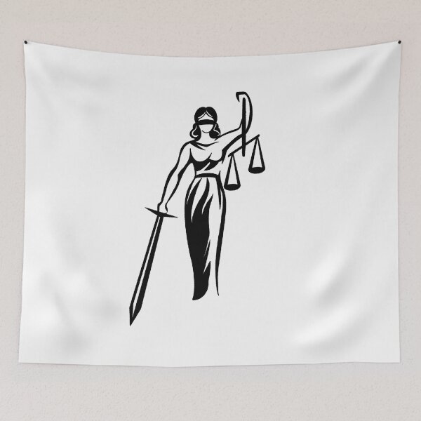 Artikelvorschau, Justitia entworfen und verkauft von BookwormSticker.