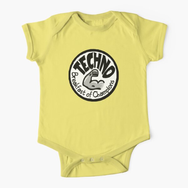 Techno - Breakfast of Champions Short Sleeve Baby One-Piece