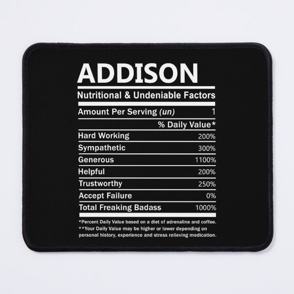Item preview, Addison Name T Shirt - Addison Nutritional And Undeniable Factors Gift Item Tee designed and sold by celiagomez456.