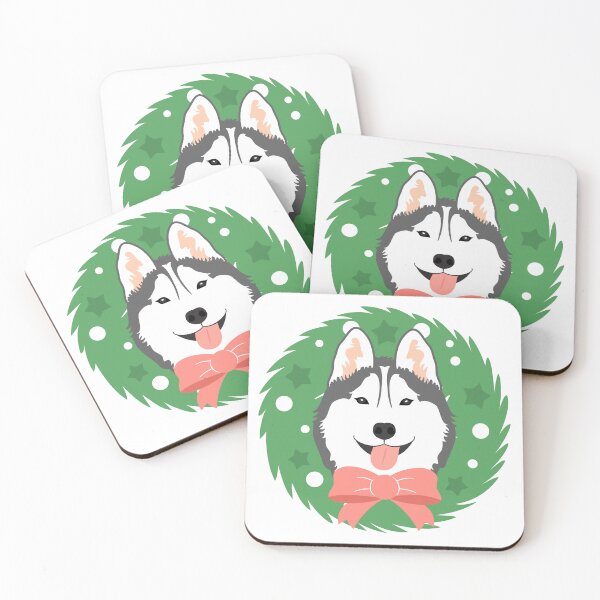 Item preview, Siberian Husky Christmas Wreath designed and sold by Lulupainting.