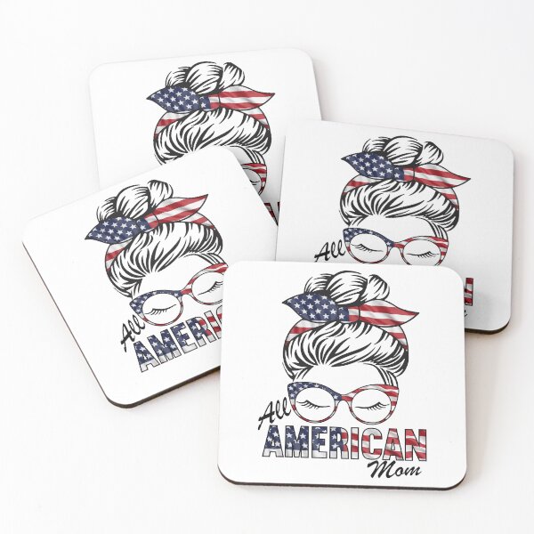 Item preview, All American Mom Messy Bun 4th Of July  designed and sold by KGN  CREATIVITY.