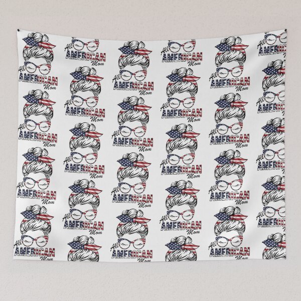 Item preview, All American Mom Messy Bun 4th Of July  designed and sold by KGN  CREATIVITY.