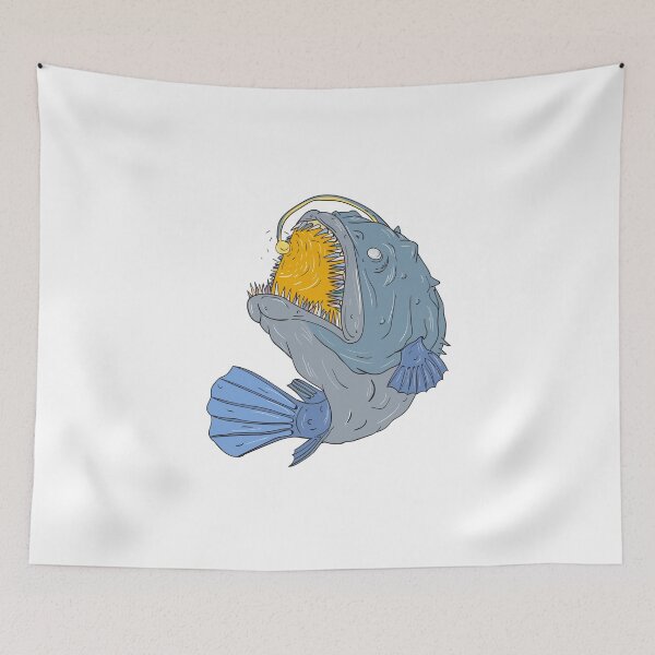 Item preview, Anglerfish Swooping up Lure Drawing designed and sold by patrimonio.