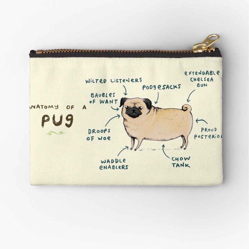 Anatomy of a Pug Zipper Pouch