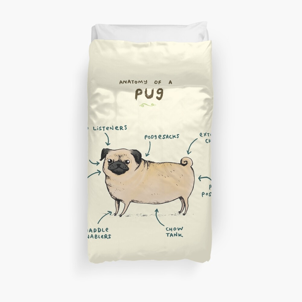 Anatomy of a Pug Duvet Cover