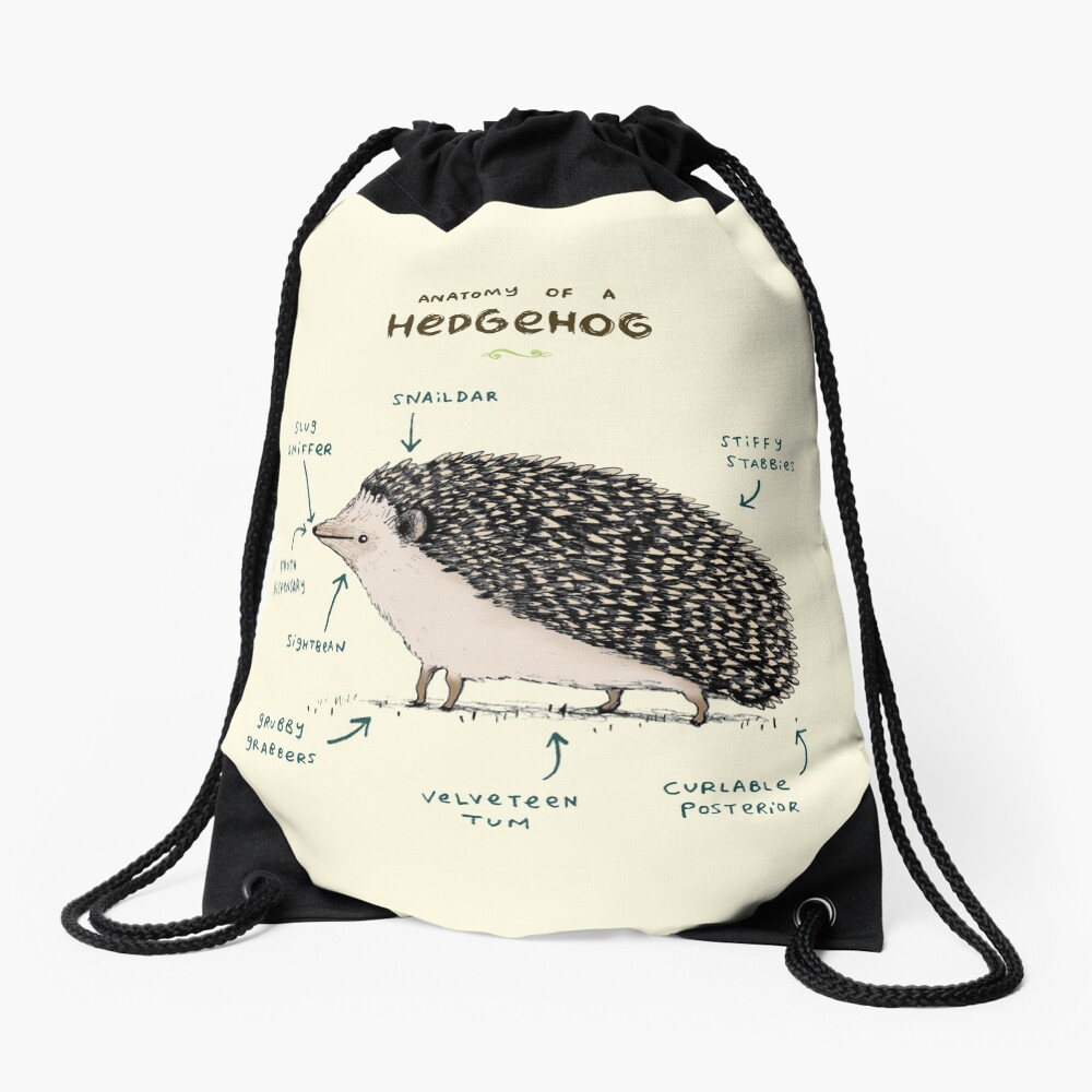 Anatomy of a Hedgehog Drawstring Bag