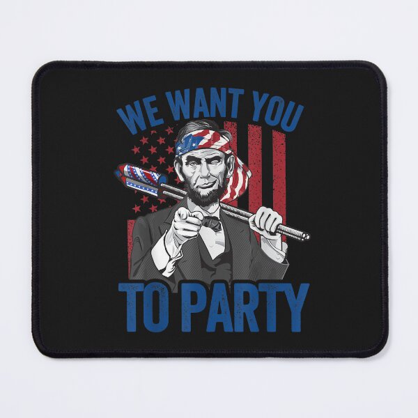 Item preview, We Want You To Party Abraham Lincoln American Flag 4th July T-Shirt designed and sold by Klaus-Gilbert.