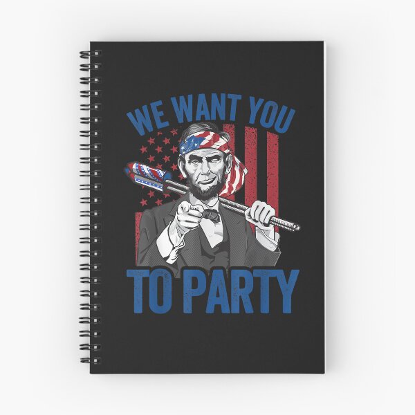 Item preview, We Want You To Party Abraham Lincoln American Flag 4th July T-Shirt designed and sold by Klaus-Gilbert.