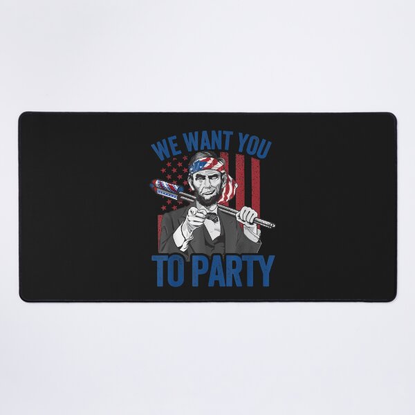 Item preview, We Want You To Party Abraham Lincoln American Flag 4th July T-Shirt designed and sold by Klaus-Gilbert.