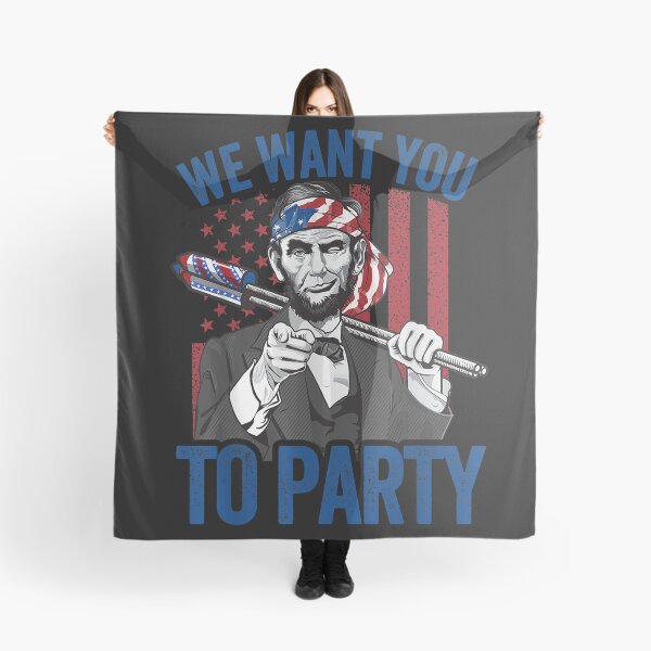 Artikelvorschau, We Want You To Party Abraham Lincoln American Flag 4th July T-Shirt entworfen und verkauft von Klaus-Gilbert.
