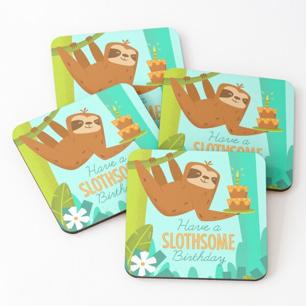 Item preview, Have a Slothsome Birthday designed and sold by ammiecreative.