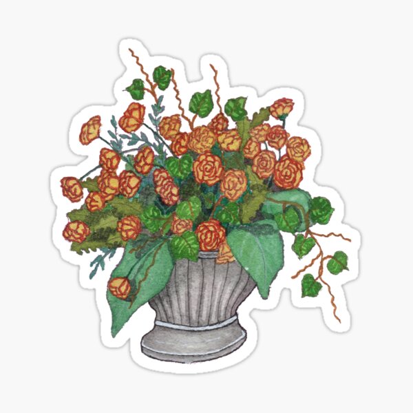 Yellow Roses Flower Arrangement Sticker
