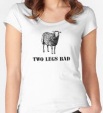 Zwei Beine schlechte Schafe Tailliertes Rundhals-Shirt