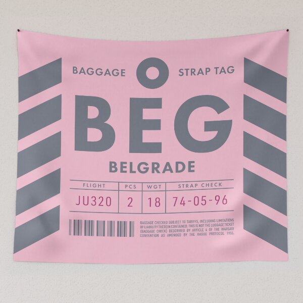 Item preview, Luggage Tag D - BEG Belgrade Serbia designed and sold by VoodooCircus.