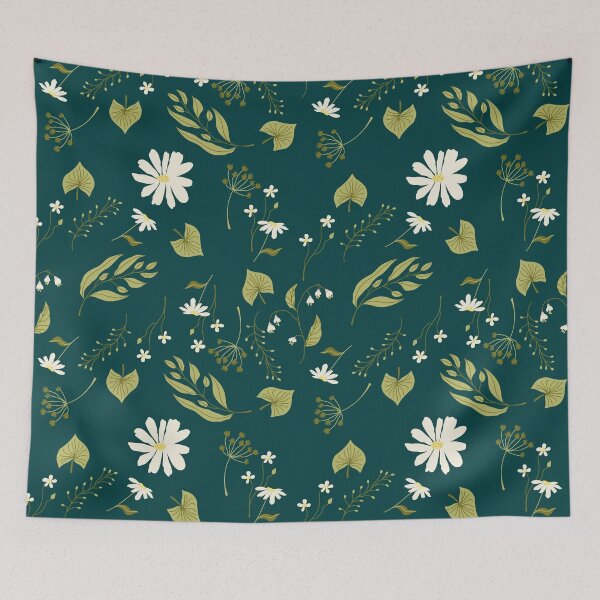 Item preview, Green florals and leaves designed and sold by PeachyLitchi.