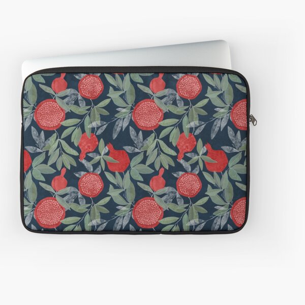 Red pomegranates on indigo Laptop Sleeve