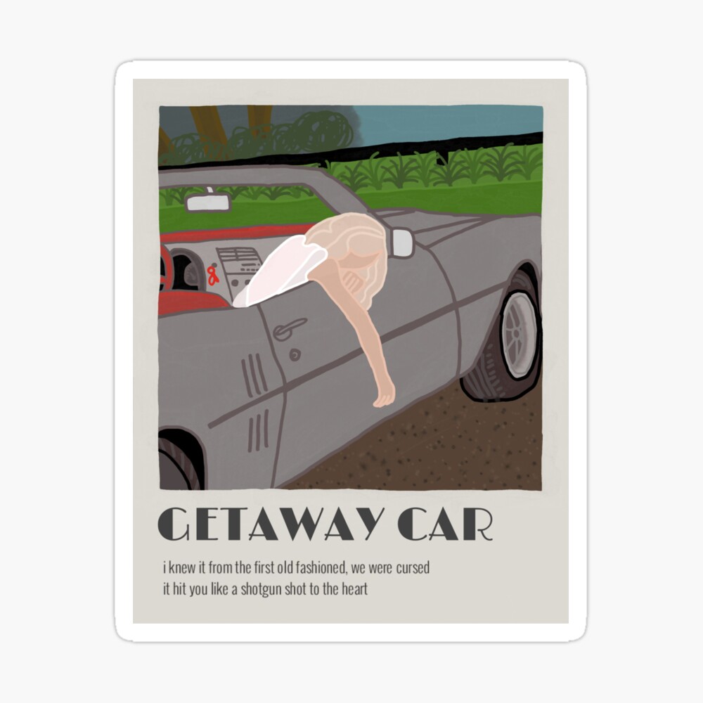 Getaway Car Red Taylor Swift Digital Art Print