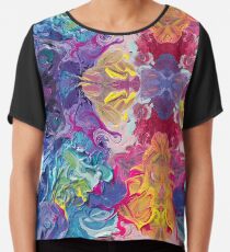 Rainbow Flow Abstraction Chiffon Top