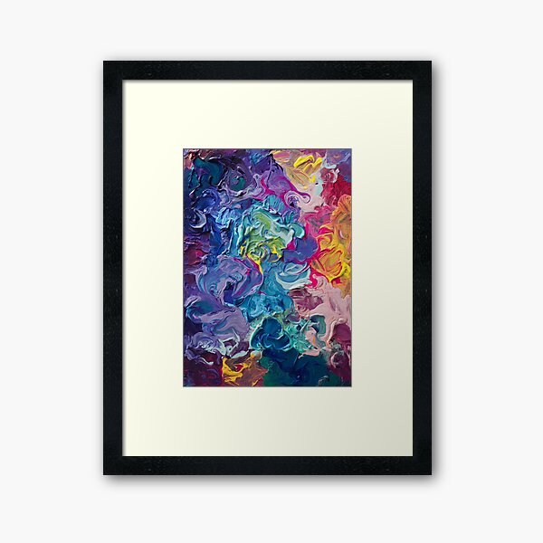 Rainbow Flow Abstraction Framed Art Print