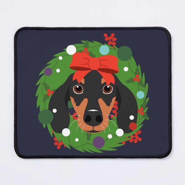 Item preview, Dachshund Sausage Dog Christmas Wreath designed and sold by Lulupainting.