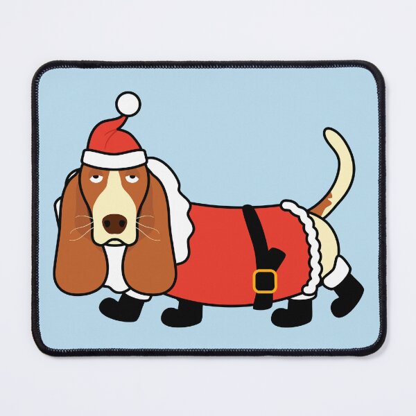 Item preview, Basset Hound Dog Christmas Santa Claus designed and sold by Lulupainting.