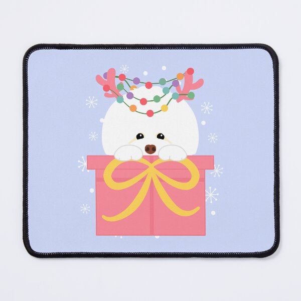 Item preview, Christmas Reindeer Bichon Frise in a Gift Box designed and sold by Lulupainting.