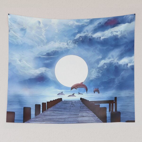 Item preview, Dolphins At The Dock Under Moonlight designed and sold by Heathermarie321.