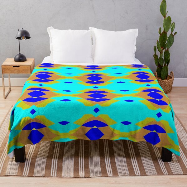 Item preview, Blue Tan Yellow Turquoise Curvy Shapes Abstract Art designed and sold by AraljanFusion.