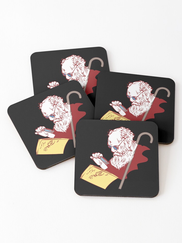 Thumbnail 1 of 5, Coasters (Set of 4), Periyar Tamil Leader Pride Rationalist Reading Chennai designed and sold by alltheprints.