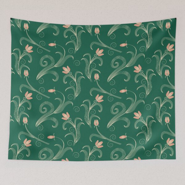 Item preview, Abstract golden leaves flowers and buds designed and sold by ReflectedCrafts.