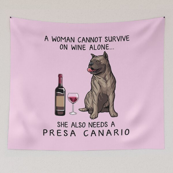 Item preview, Presa Canario dog and wine Funny gift for dog mom designed and sold by TeeDoozy.
