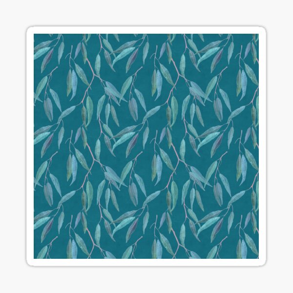 Vista previa del artículo con la obra «Hojas de eucalipto en azul verdoso», diseñado y vendido por LavishSeason.