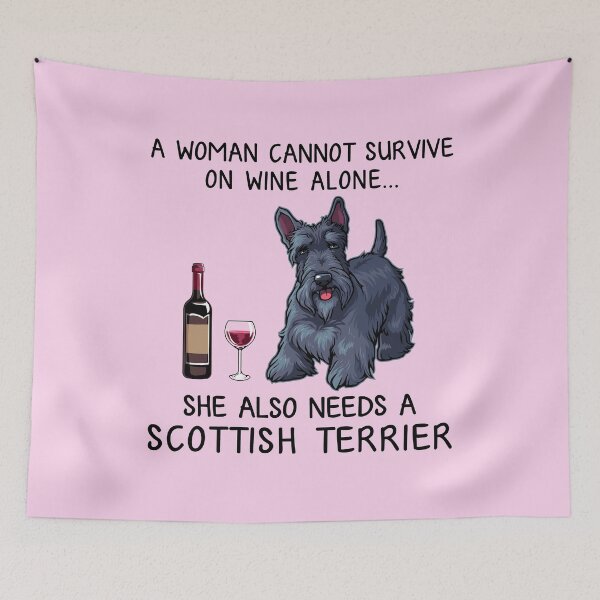 Item preview, Scottish Terrier and wine Funny gift for dog mom designed and sold by TeeDoozy.