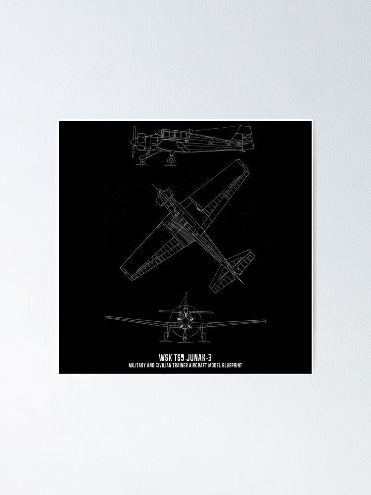 Lwd Wsk Ts Junak Aircraft Blueprint Poster For Sale By Podishawna Redbubble