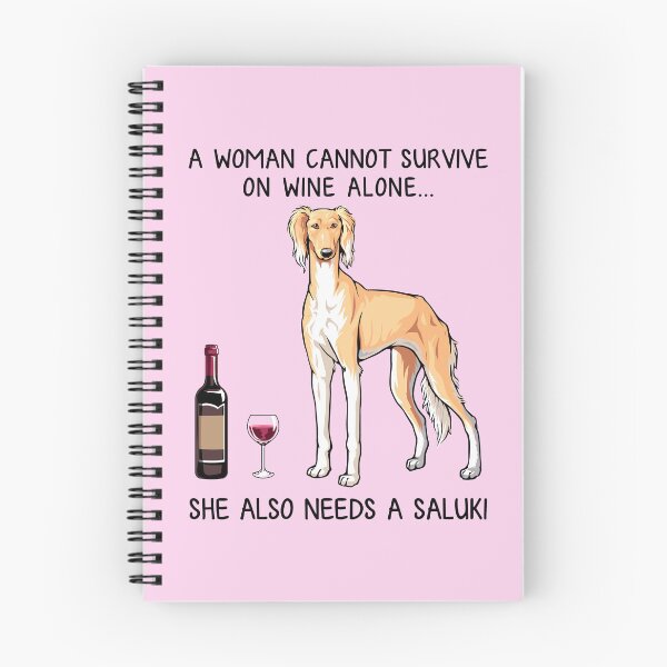 Item preview, Saluki and wine Funny gift for dog mom designed and sold by TeeDoozy.