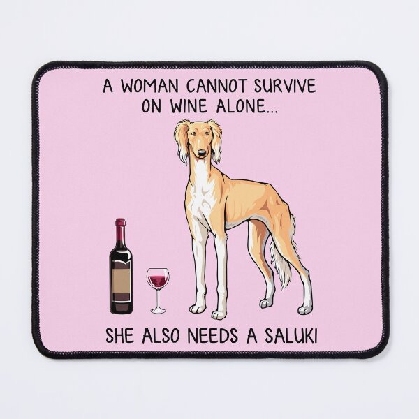 Item preview, Saluki and wine Funny gift for dog mom designed and sold by TeeDoozy.