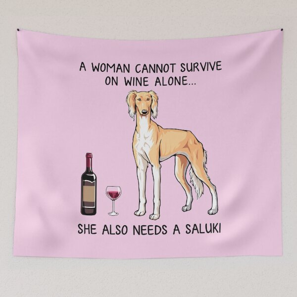 Item preview, Saluki y vino Regalo divertido para mamá perro. designed and sold by TeeDoozy.