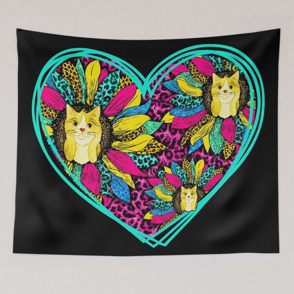 Item preview, Heart cats and sunflower flower designed and sold by Astralia.