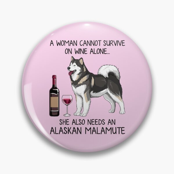 Item preview, Alaskan Malamute and wine Funny gift for dog mom designed and sold by TeeDoozy.