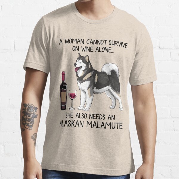 Alaskan Malamute and wine Funny dog
