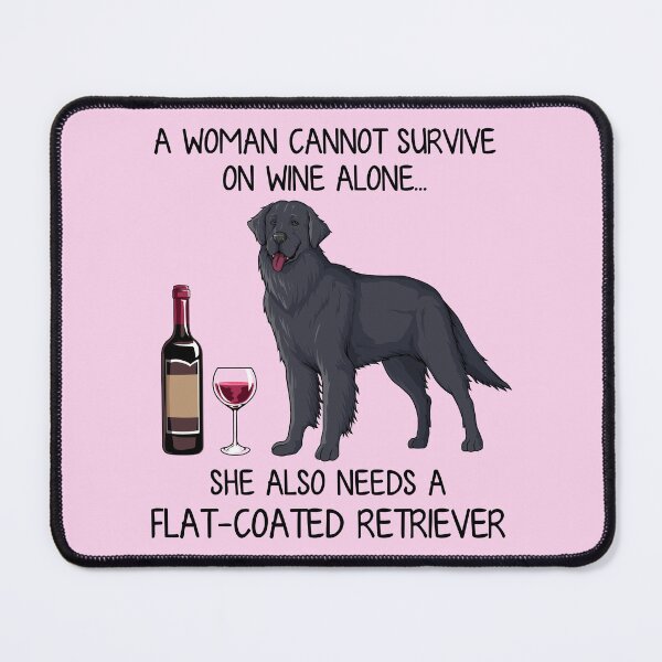 Item preview, Flat-Coated Retriever and wine Funny gift for dog mom designed and sold by TeeDoozy.