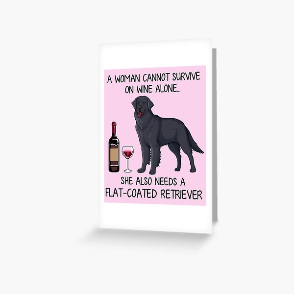 Item preview, Flat-Coated Retriever and wine Funny gift for dog mom designed and sold by TeeDoozy.