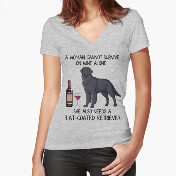 Artikel-Vorschau von Flat-Coated Retriever und Wein Lustiges Geschenk für Hundemama, designt und verkauft von TeeDoozy.