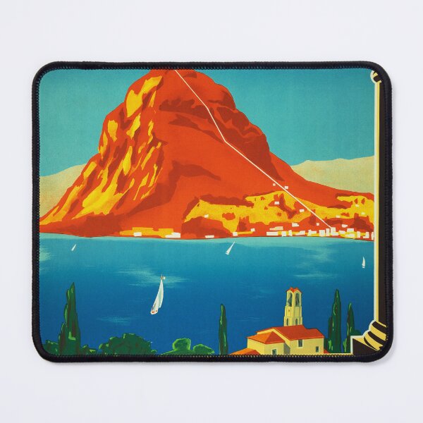 Item preview, Funicular to Monte SAN SALVATORE LUGANO Switzerland Vintage Travel Poster Advertising designed and sold by retroposters.