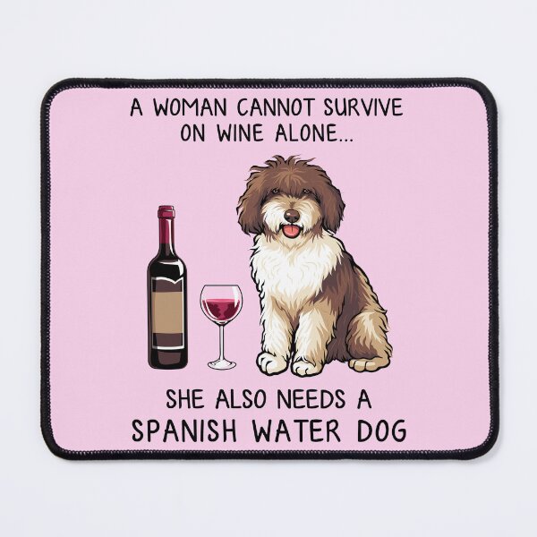 Item preview, Spanish water dog and wine Funny gift for dog mom designed and sold by TeeDoozy.